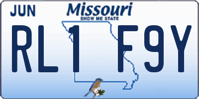 MO license plate RL1F9Y