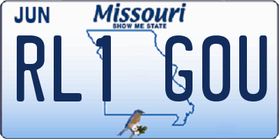 MO license plate RL1G0U