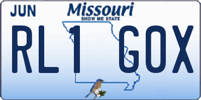 MO license plate RL1G0X