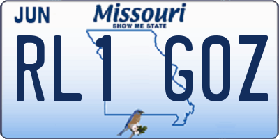 MO license plate RL1G0Z