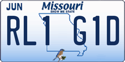 MO license plate RL1G1D