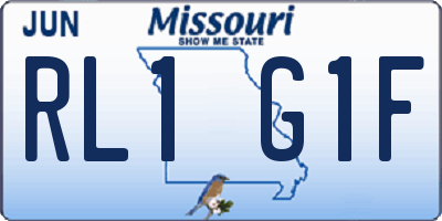 MO license plate RL1G1F