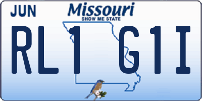 MO license plate RL1G1I