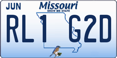 MO license plate RL1G2D