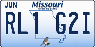 MO license plate RL1G2I