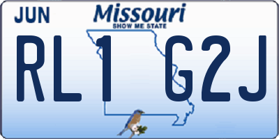 MO license plate RL1G2J