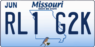 MO license plate RL1G2K