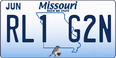 MO license plate RL1G2N