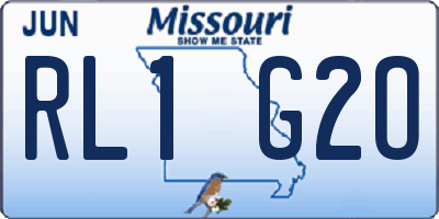 MO license plate RL1G2O