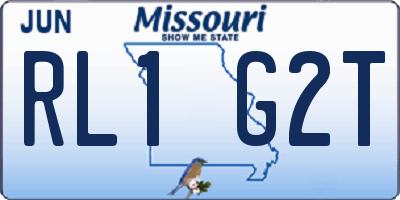 MO license plate RL1G2T