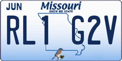 MO license plate RL1G2V