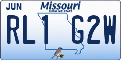 MO license plate RL1G2W