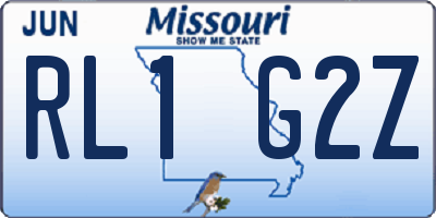MO license plate RL1G2Z