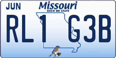 MO license plate RL1G3B