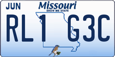 MO license plate RL1G3C