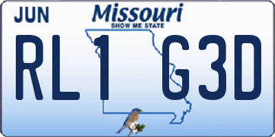 MO license plate RL1G3D