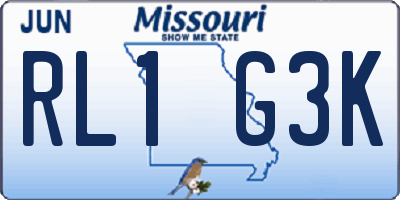 MO license plate RL1G3K