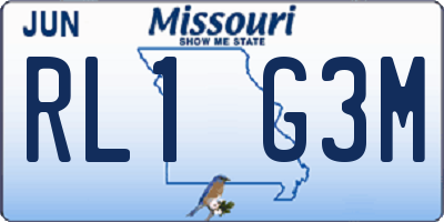 MO license plate RL1G3M