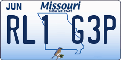 MO license plate RL1G3P