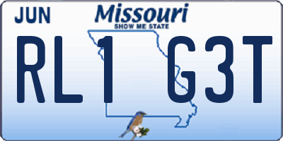 MO license plate RL1G3T