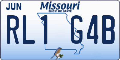 MO license plate RL1G4B