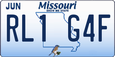 MO license plate RL1G4F