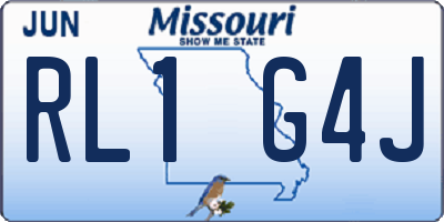 MO license plate RL1G4J