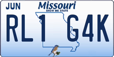 MO license plate RL1G4K