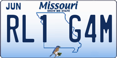 MO license plate RL1G4M