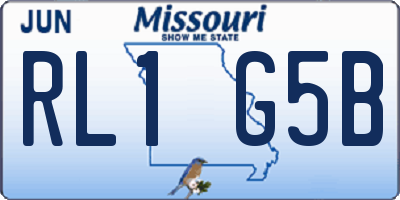 MO license plate RL1G5B