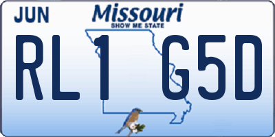 MO license plate RL1G5D