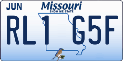 MO license plate RL1G5F