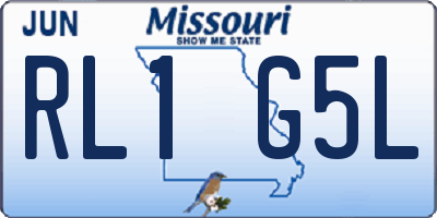 MO license plate RL1G5L