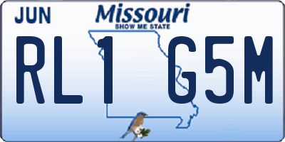MO license plate RL1G5M