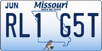 MO license plate RL1G5T