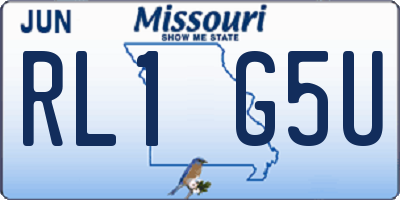 MO license plate RL1G5U