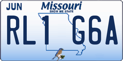 MO license plate RL1G6A