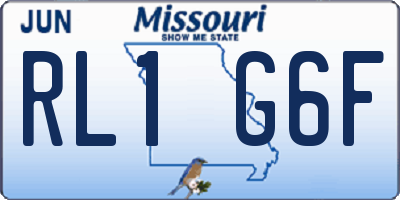 MO license plate RL1G6F