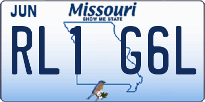 MO license plate RL1G6L