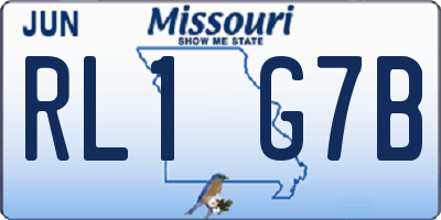 MO license plate RL1G7B