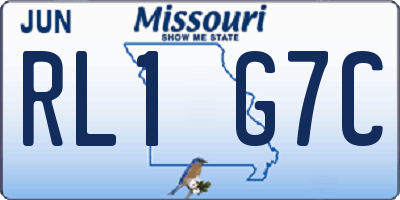 MO license plate RL1G7C