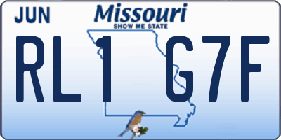 MO license plate RL1G7F