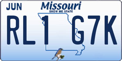 MO license plate RL1G7K