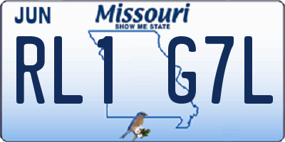 MO license plate RL1G7L