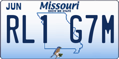 MO license plate RL1G7M