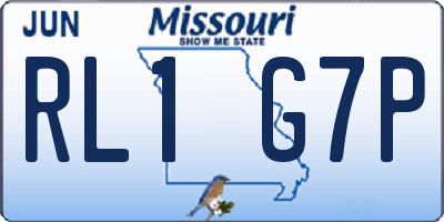 MO license plate RL1G7P