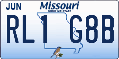 MO license plate RL1G8B