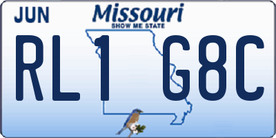 MO license plate RL1G8C