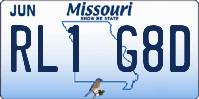 MO license plate RL1G8D