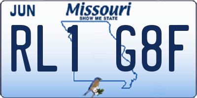 MO license plate RL1G8F